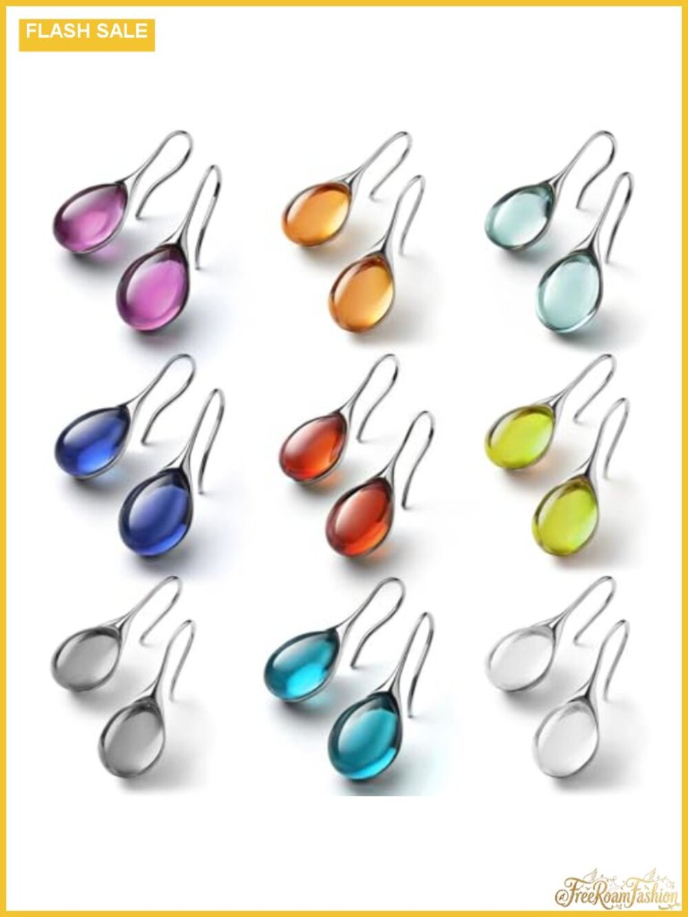Sterling Silver Teardrop Dangle Earrings Set Hypoallergenic Crystal Drop Gift
